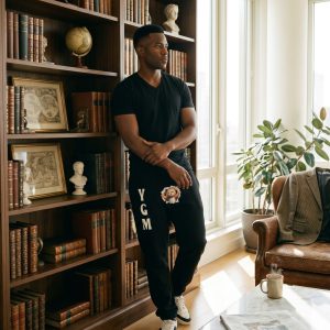 Black YGM SweatPants w/ white print